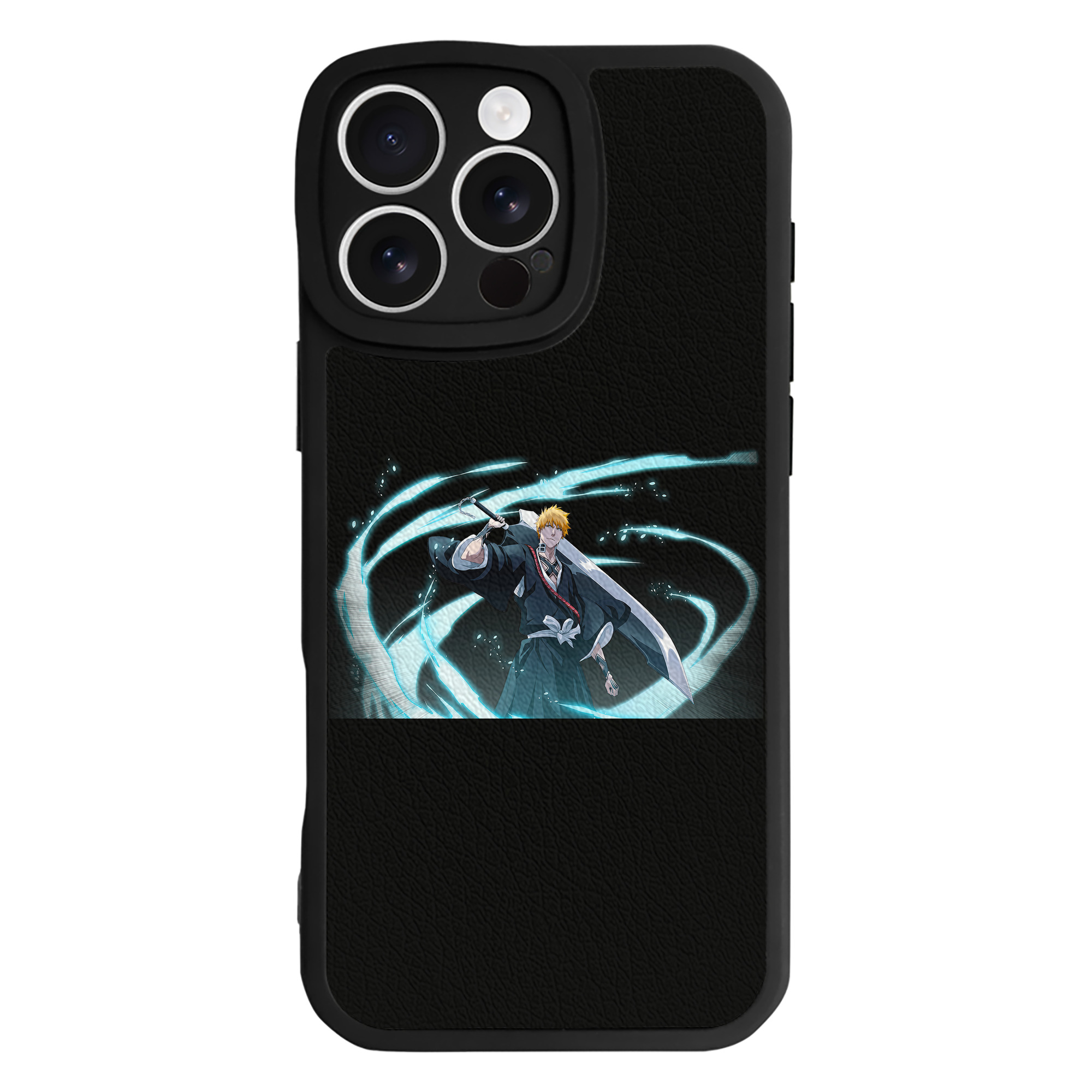 ブリーチ 黒崎一護（くろさき いちご）BLEACH Kurosaki Ichigo 【iPhone 16シリーズ対応】シリコンスマホケース（レザー調） 材質：シリコン